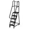 Ega 6.7 ft H Steel Rolling Ladder, 5 Steps, 450 lb Load Capacity CA-F008-BL - alternate 1