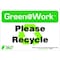 Zing Green at Work, Please Recycle, 10 in W x 7 in H, Horizontal Rectangle, Plastic 1009S - alternate 2