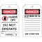 Brady Danger, Hands Off Do Not Operate, 4 in W x 7 in H, Polyester Rectangle, 10 PK 86577 - alternate 1