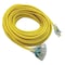 Zoro Select SJTW Extension Cord, 12 AWG, Outdoor, 12/3, 3 Outlets, 5-15R, Yellow, PVC, 5-15P, 100 ft 9AD35ID - alternate 1