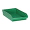 Quantum Storage Systems Shelf Storage Bin, Polypropylene, Green, 4 in H, 11 1/8 in W, 17 7/8 in L QSB110GN - alternate 1