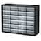 Akro-Mils Drawer Bin Cabinet W/ 24 Drawers, Polystyrene, 20 in W x 15-3/4 in H x 6-1/2 in D, Black/Clear 10124 - alternate 1