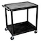 Zoro Select Utility Cart with Lipped Plastic Shelves, 400 lb Load Capacity, 2 Shelves, 32 in L, 24 in W TC22-B - alternate 4