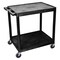 Zoro Select Utility Cart with Lipped Plastic Shelves, 400 lb Load Capacity, 2 Shelves, 32 in L, 24 in W TC22-B - alternate 1