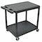 Zoro Select Utility Cart with Lipped Plastic Shelves, 400 lb Load Capacity, 2 Shelves, 32 in L, 24 in W TC22-B - alternate 2