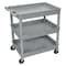Zoro Select Utility Cart with Deep Lipped Plastic Shelves, 400 lb Load Capacity, 3 Shelves, 32 in L, 24 in W TC111-G - alternate 1