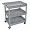 Zoro Select Utility Cart with Deep Lipped Plastic Shelves, 400 lb Load Capacity, 3 Shelves, 32 in L, 24 in W TC111-G - alternate 3