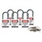 Brady Lockout Padlock, Keyed Alike, Nylon, White, 1 in Shackle Height, 1 3/16 in Body Width, 6 PK CPPL-WHT-25AL-KA6 - alternate 2