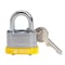 Brady Keyed Padlock, Open, Rectangular Steel Body, Hardened Steel Shackle, 23/32 in W 143132 - alternate 2
