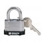 Brady Keyed Padlock, Open, Rectangular Steel Body, Hardened Steel Shackle, 23/32 in W 143136 - alternate 2