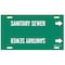 Brady Pipe Marker, Sanitary Sewer, Gn, 10 to15 In 4123-H - alternate 3