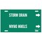 Brady Pipe Marker, Storm Drain, Grn, 10 to 15 In 4132-H - alternate 6