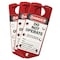 Brady Labeled Lockout Hasp, Red, Aluminum, 6 Max. No. of Padlocks, 5/16 in Max. Shackle Dia. 22075-R - alternate 2
