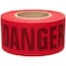 Zoro Select Barricade Tape, Danger, Red, 3 in Wide x 200 ft Length, Cotton, 3 mil 91084 - alternate 1