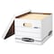 Bankers Box File Box, Corrugated Fiberboard, 12.75" W, 13.25" D, 10.5" H, Lift-Off Lid Closure, White/Blue 0006301 - alternate 1