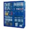 Denios Bulk Storage Locker, 87 in H, 74 in W, 28 in D, Blue, 8 Adjustable Shelves Shelves K32-3527 - alternate 1
