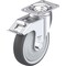 Zoro Select Plate Caster, Swivel, Polyurethane, 6 1/8"H L-PATH 125KF-12-FI - alternate 1