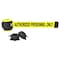 Banner Stakes Retractable Belt Barrier, Yellow, 15 ft Length, Authorized Personnel Only PL4109 - alternate 1
