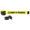 Banner Stakes Retractable Belt Barrier, Yellow, 15 ft Length, Closed for Maintenance PL4112 - alternate 1