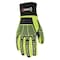 Mcr Safety UltraTech Mechanics Gloves, Cotton Corded Palm, Spandex Back, M, Black/Green/High-Visibility Lime MC504M - alternate 3
