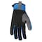 Mcr Safety 951 Mechanics Gloves, Synthetic Leather Palm, Spandex Back, S, Black/Blue/Gray 951S - alternate 3