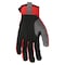 Mcr Safety 952 Mechanics Gloves, Synthetic Leather Palm, Spandex Back, L, Black/Gray/Red 952S - alternate 3