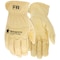 Mcr Safety Leather Drivers Gloves, Goatskin ( Double Palm ), Slip-On, Wing Thumb, Gunn Cut, Gold / Gold, 1 PR MU3664XXL - alternate 1