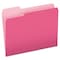 Zoro Select File Folders 8-1/2" x 11", 1/3-Cut Tab, Pink, Pk100 PFX15213PIN - alternate 1