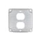 Raco Box Cover, Square Box Type, 2 Gang, Galvanized Zinc, Duplex Receptacle Cover Type 902C - alternate 1