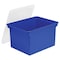 Storex File Box, Plastic, 14 1/4 in W, 19 in D, 10 7/8 in H, Snap On Lid Closure, Blue, Clear 61554U01C - alternate 1