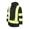 Tough Duck Men's Hi-Vis Safety Parka, 300D Poly Oxford with PU Coating, Black, M S17611 - alternate 1