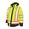 Tough Duck Men's Hi-Vis 4-in-1 Safety Jacket, 300D Ripstop, 100% Polyester, Green, M S18711 - alternate 1
