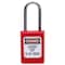 Master Lock Zenex Thermoplastic Padlock, 1-3/8 in Wide, 1-1/2 in H, Stainless Steel Shackle, Key Retaining, Red S31RED - alternate 1