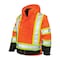 Tough Duck Hi-Vis 5-in-1 Safety Jacket, 300D Poly Oxford with PU Coating, Class 3 Type R, Fluorescent Orange S42651 - alternate 1