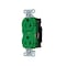 Hubbell Wiring Device-Kellems Straight Blade Receptacle, 5-20R, 20 A, 125V AC, 2 Pole, 3 Wire, Surface Mount, Single, Green BR20STGN - alternate 1