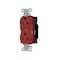 Hubbell Wiring Device-Kellems Straight Blade Receptacle, 5-20R, 20 A, 125V AC, 2 Pole, 3 Wire, Surface Mount, Single, Red BR20STR - alternate 1