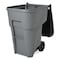 Rubbermaid Commercial BRUTE 95 gal Rectangular Rolling Plastic Can, Gray, None, Plastic, 27 3/8 in FG9W2200GRAY - alternate 6