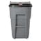 Rubbermaid Commercial BRUTE 50 gal Rectangular Rolling Plastic Can, Gray, None, Plastic, 23 3/8 in FG9W2700GRAY - alternate 5