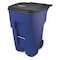 Rubbermaid Commercial BRUTE 95 gal Rectangular Rolling Plastic Can, Blue, None, Plastic, 27 3/8 in FG9W2273BLUE - alternate 1