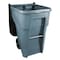 Rubbermaid Commercial BRUTE 65 gal Rectangular Rolling Plastic Can, Gray, None, Plastic, 25 3/8 in FG9W2100GRAY - alternate 6