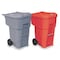 Rubbermaid Commercial BRUTE 95 gal Rectangular Rolling Plastic Can, Gray, None, Plastic, 27 3/8 in FG9W2200GRAY - alternate 4