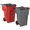 Rubbermaid Commercial BRUTE 65 gal Rectangular Rolling Plastic Can, Gray, None, Plastic, 25 3/8 in FG9W2100GRAY - alternate 11