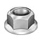 Zoro Select Top Lock Distorted Thread Lock Nut, 1/4"-20, Steel, Grade A, Zinc Plated, 9/64 in Ht, 6000 PK 4RXT8 - alternate 2