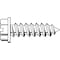 Zoro Select Sheet Metal Screw, #6 x 1-1/2 in, Zinc Plated Steel Flange Hex Head Slotted Drive, 100 PK SMHWI0-601500SL-100P - alternate 1