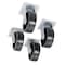 Delta Consolidated Industries Caster Set of 4, 6 in Dia, 6 in Ht, 5 in L, 2 in W, Steel, Black, Rubber Tread 1-321990 - alternate 1