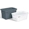Rubbermaid Commercial Stack & Nest Storage Tote W/ Lid, 20 gal, 27-7/8 in L x 17-3/8 in W x 15-1/8 in H, Gray, Plastic FG9S3100GRAY - alternate 5