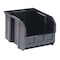 Quantum Storage Systems Hang & Stack Storage Bin, Polypropylene/Polyethylene, Black, 7 in H, 8 1/4 in W, 10 3/4 in L QUS239BR - alternate 1