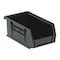 Quantum Storage Systems Hang & Stack Storage Bin, Polypropylene/Polyethylene, Black, 3 in H, 4 1/8 in W, 7 3/8 in L QUS220BR - alternate 1