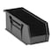 Quantum Storage Systems Hang & Stack Storage Bin, Polypropylene/Polyethylene, Black, 4 in H, 4 1/8 in W, 10 7/8 in L QUS224BR - alternate 1