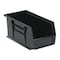 Quantum Storage Systems Hang & Stack Storage Bin, Polypropylene/Polyethylene, Black, 5 in H, 5 1/2 in W, 10 7/8 in L QUS230BR - alternate 1